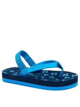 Animal Boys Goofey Flip Flop - Blue, Size 10 Younger