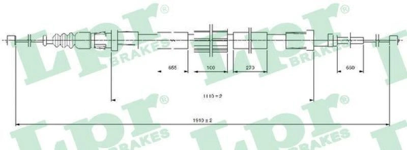 Image of LPR Handbrake cable LPR C1687B