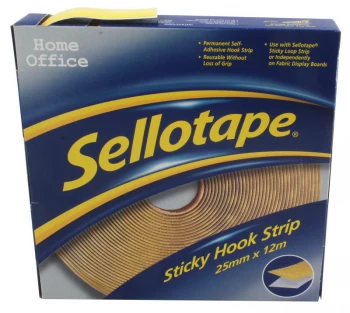 image of Sellotape Sticky Hook Strip 12m