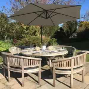 Image of Beige Cantilever Parasol & Square Base - Beige