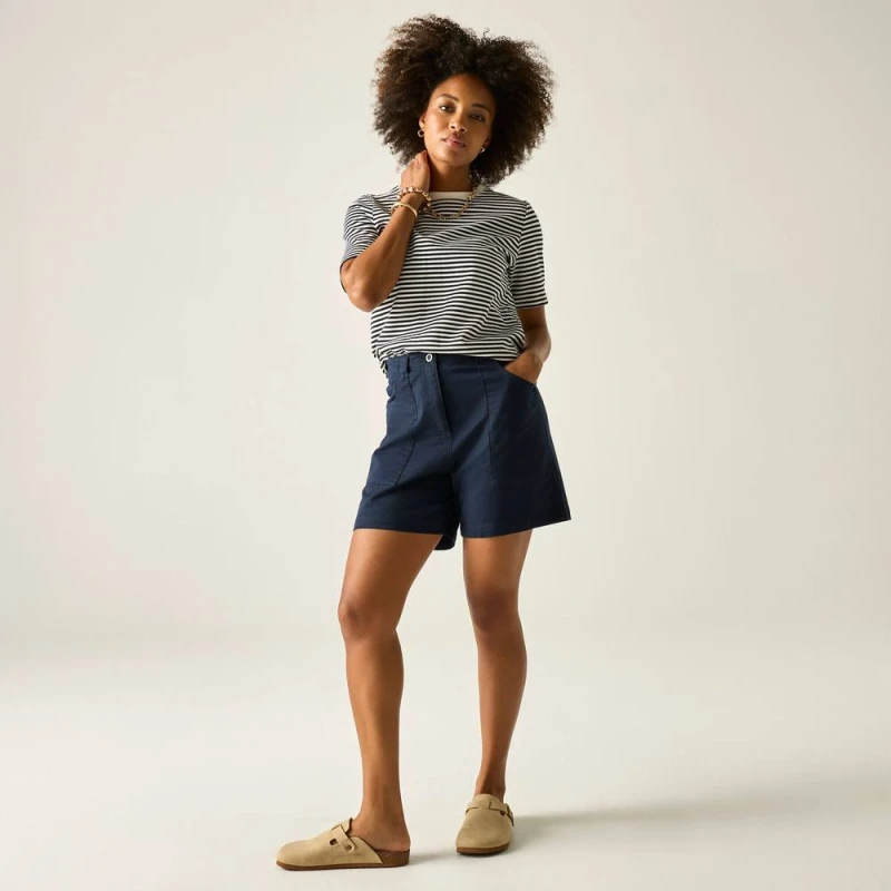 Image of Regatta Womens Liza Casual Shorts in Mid Navy Size: 18 Mid Navy Female 18