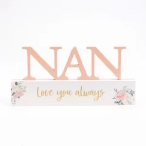 image of Peaches & Cream Mantel Plaque Nan Love You Always