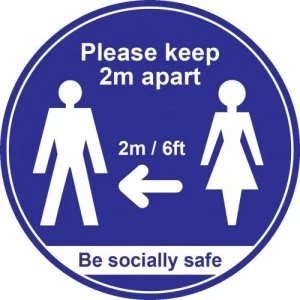Image of 400mm Floor Graphic keep 2m apart - Blue
