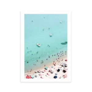 East End Prints Beach Scene Print Blue/Pink