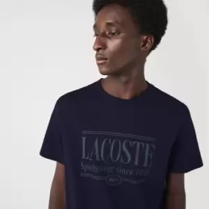 Image of Mens Lacoste Regular Fit Jersey T-Shirt Size 7 - XXL Navy Blue