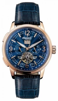 Image of Ingersoll Mens 1892 The Regent Blue Leather Strap Blue Dial Watch