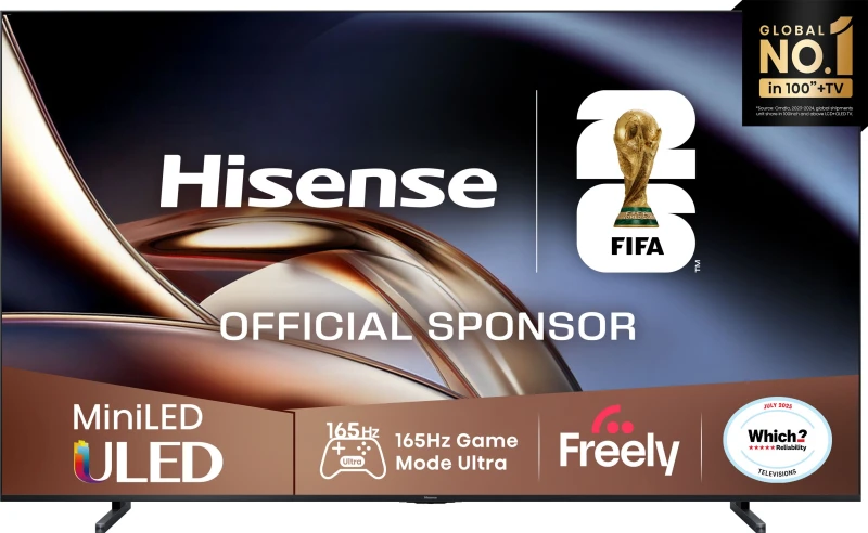 Image of Hisense 100" 100U8QTUK Smart 4K Ultra HD Mini LED TV