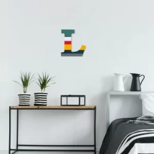 Image of Alphabet L Multicolor Decorative Wooden Wall Accessory