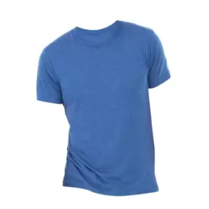 image of Canvas Mens Triblend Crew Neck Plain Short Sleeve T-Shirt (S) (True Royal Triblend)