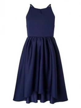 Monsoon Girls Bow Back Scuba Halter Prom Dress - Navy, Size 14 Years, Women