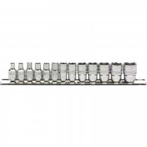 Image of Draper 13 Piece 1/4" Drive Hex Socket Set Metric Set On Rail 1/4"