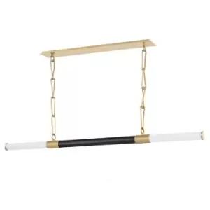 Image of Huntington LED Island Light Aged Brass, Extruded Jade