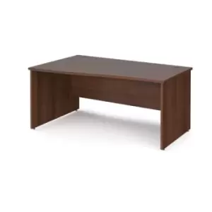 image of Office Desk Left Hand Wave Desk 1600mm Walnut Top And Panel End Leg Maestro 25