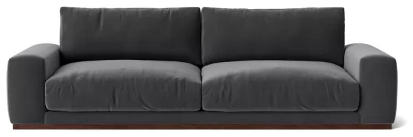 Image of Swoon Denver Velvet 4 Seater Sofa - Granite Grey