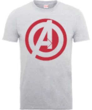 Image of Marvel Avengers Assemble Captain America Logo T-Shirt - Grey - L