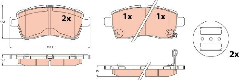 Image of Brake pad set TRW GDB2580