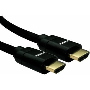 image of 16-1752 0.5m 8K HDMI 28AWG Black Hood Black Braided Cable - Truconnect