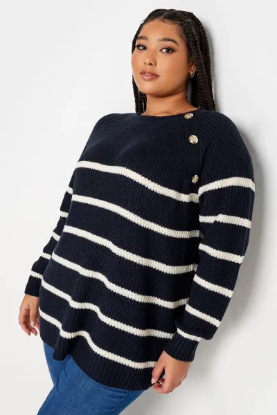 Image of Stripe Button Detail Jumper