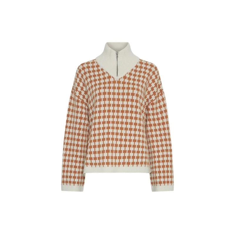 Image of moss copenhagen Womens zip-up sweater Moss Copenhagen Amaria Beige Female XS/S