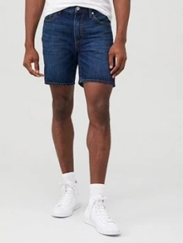 Image of Superdry 05 Conor Tapered Denim Shorts - Dark Blue, Dark Blue, Size 28, Men