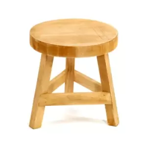 Image of Plain Wood Three Legged Stool Standing at 23cm High