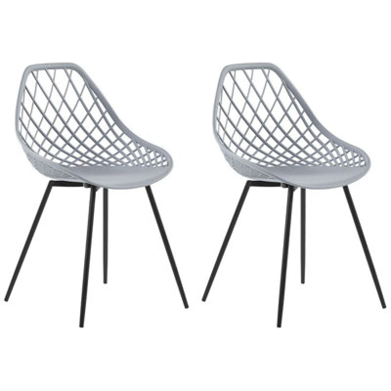 Image of Beliani Set Of 2 Dining Chairs Canton Light Grey