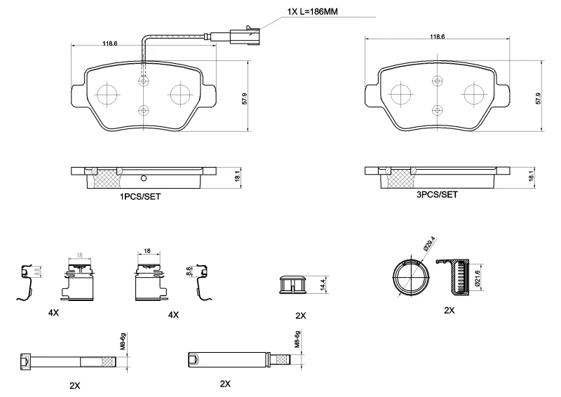 Image of BREMBO Brake pad set BREMBO P 48 004