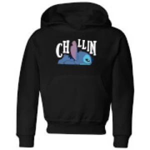 Image of Disney Lilo And Stitch Chillin Kids Hoodie - Black - 11-12 Years