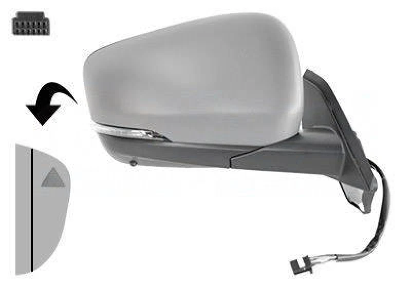 Image of VAN WEZEL 4416818 Wing mirror * HAGUS * Right, with temperature sensor, primed Outside Mirror (50)