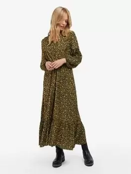 Image of Barbour Coast To Country Galia Lyocell Printed Midi Dress - Yellow, Print, Size 10, Women