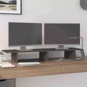 Image of Vidaxl Monitor Stand Grey 100X27X15cm Solid Wood Pine
