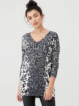 Image of Wallis Embellished Animal Jumper - Grey, Size 12, Women