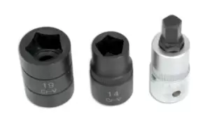 Image of Laser Tools 4512 Pentagon Socket & Bit Set 3pc for Bendix & Girling Brakes
