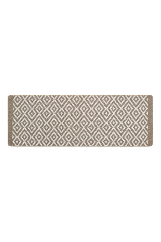 Image of MY MAT Geo Print Stain Resistant Doormat Raw Linen 050X075CM