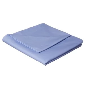 Image of Catherine Lansfield Cornflower Blue Non-Iron Plain Dye Flat Sheet - King