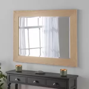 Image of Oak Effect Framed Wall Mirror 69x94cm