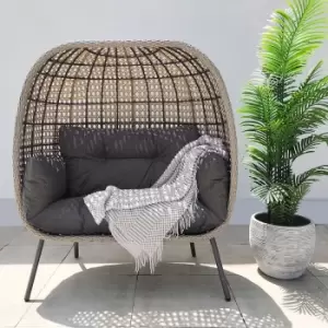 Image of St Kitts Double Garden Egg Chair - Stone Grey