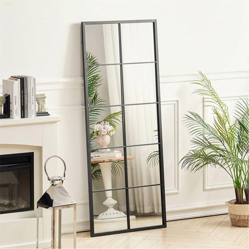 Image of Cottonfy UK Metal Rectangular Wall Mirror - Black M