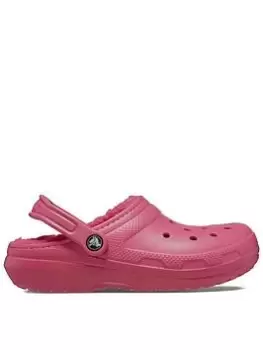 image of Crocs Classic Lined Clogs - Hyper Pink, Size 5, Women