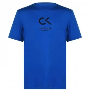 Image of Calvin Klein Performance Logo T Shirt - Blue/White 475