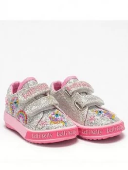 image of Lelli Kelly Baby Girls Abigail Unicorn Strap Shoes - Silver Glitter