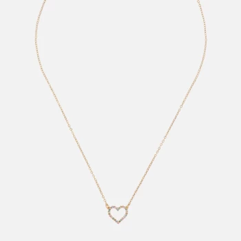 Image of Ted Baker Womens Lendra: Crystal Heart Pendant - Gold Tone/Pastel Multi