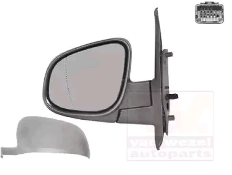 Image of VAN WEZEL 4412827 Wing mirror * HAGUS * Left, Heatable, primed Outside Mirror (50)