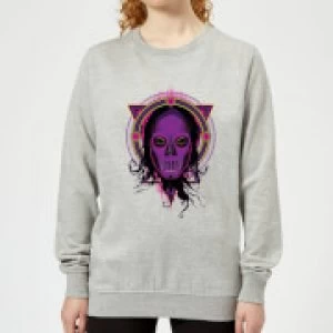 Image of Harry Potter Death Mask 2 Neon Womens Sweatshirt - Grey - XS
