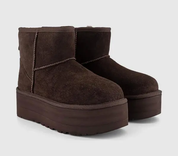 Image of UGG Womens Classic Mini Platform Boots Burnt Cedar, 4