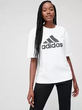 Image of adidas Future Icons Badge Of Sport T-Shirt - White/Black Size XL Women