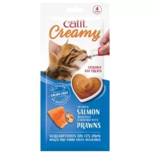 image of Catit Creamy Salmon and Prawn Cat Treats 4 x 10g