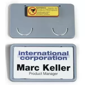 Image of Durable CLIP CARD with magnet, HxW 40 x 75 mm, grey, pack of 25