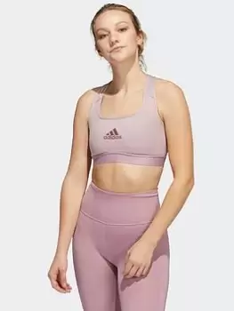 Image of adidas Powerreact Training Medium-support Bra, Purple, Size 2Xs, Women