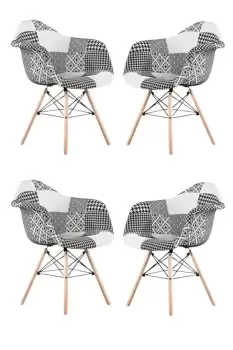 Image of Chrono Patchwork Eiffel Dining Chair, Set of 4